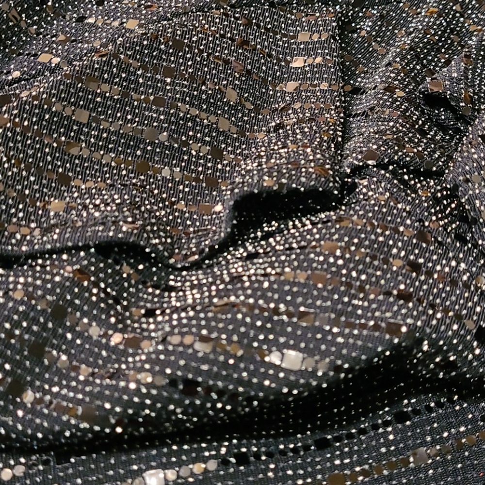 NWOT COCKTAIL DRESS BLACK AND SILVER SHIMMER R - Picture 7 of 16